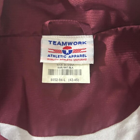 Teamwork Sport Jacket Size XL Red Long Sleeve Sweatshirt Zip Up Front Pockets - Picture 7 of 12